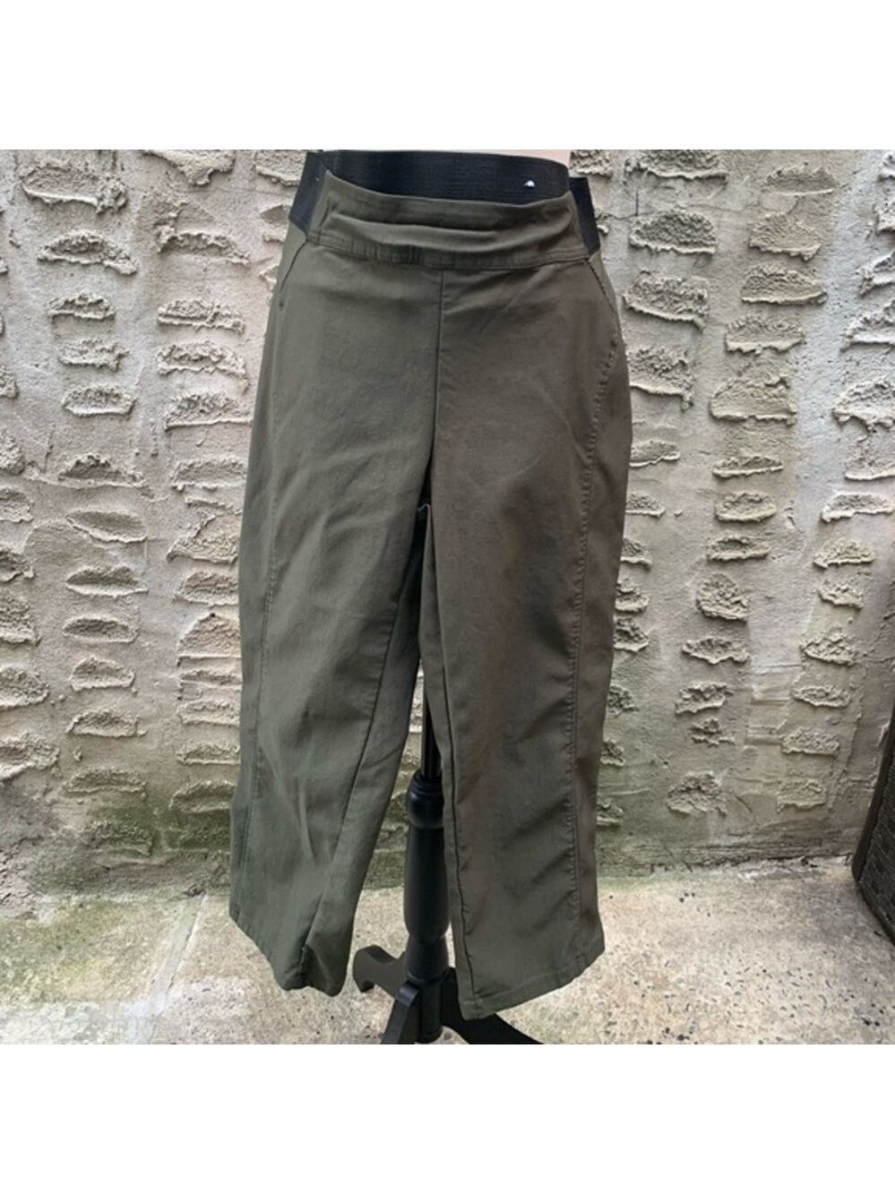 Vera Wang Dark Green Crop Dress Pants - Picture 1 of 3